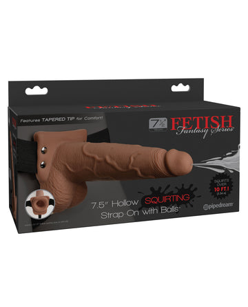 Pipedream Products 339722 7.5" Hollow Squirting Strap On, Tan