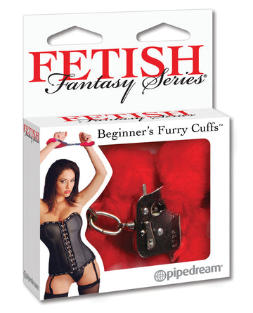 Pipedream Products 380015 Beginner's Furry Cuffs, Red, Adjustable