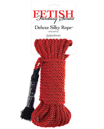 Pipedream Products 386515 Deluxe Silk Rope, Red, 32 ft