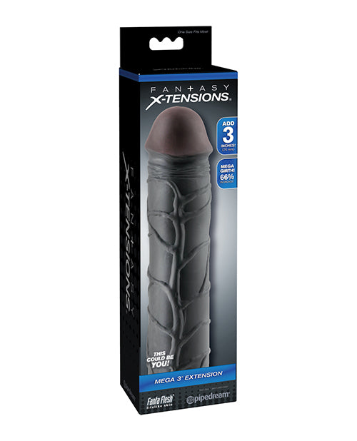 Pipedream Products 411523 Fantasy X-tensions Mega 3" Extension, Black, TPE