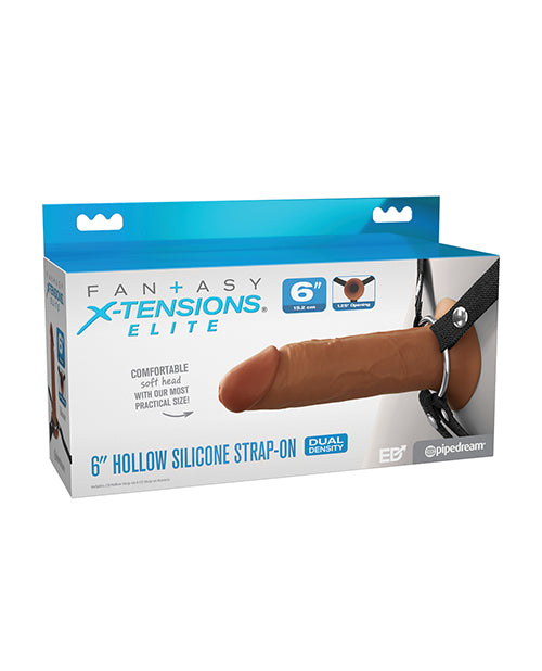 Pipedream Products PD4158-29 Elite 6" Silicone Hollow Strap-on, Brown