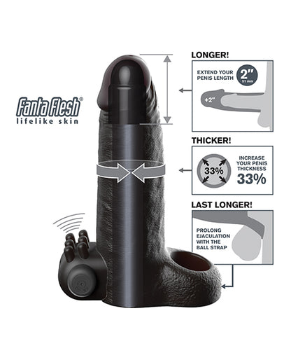 Pipedream Products Fantasy X-Tensions Vibrating 2 in. Extension, Black