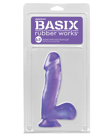 Pipedream Products 422012 Basix Rubber Works 6.5" Dong, Purple