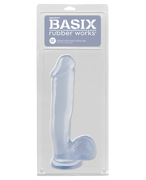 Pipedream Products 423120 Basix 12" Dong w/Suction Cup, Clear