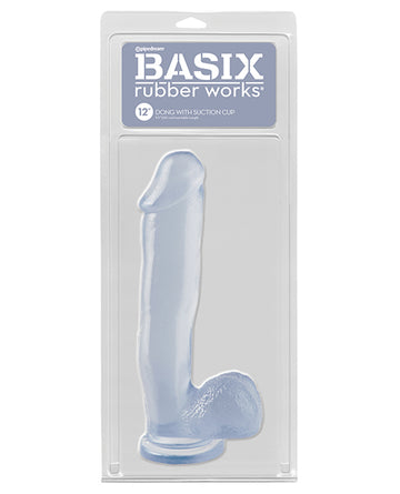 Pipedream Products 423120 Basix 12" Dong w/Suction Cup, Clear