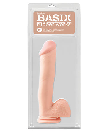 Pipedream Products 423121 Basix Rubber Works 12" Dong, Ivory Rubber