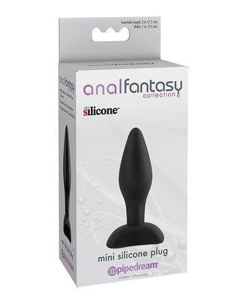 Pipedream Products 460123 Anal Fantasy Mini Silicone Plug, Black, 1" x 3"
