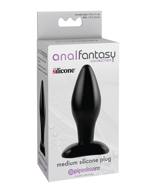 Pipedream Products 460323 Medium Silicone Plug - Black, 1.75" x 4.25"