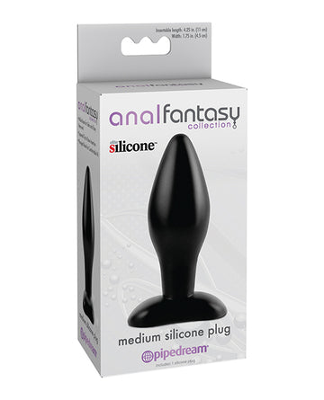 Pipedream Products 460323 Medium Silicone Plug - Black, 1.75" x 4.25"