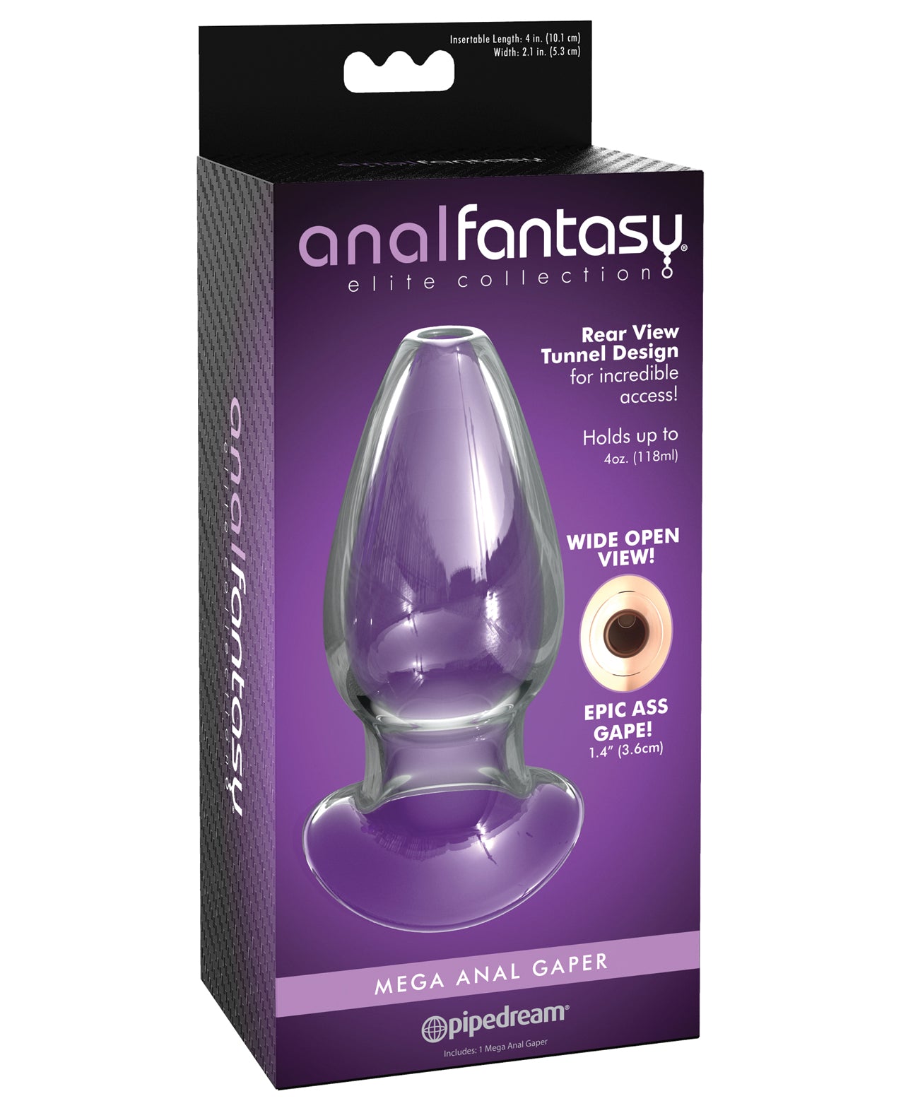 Pipedream Products Anal Fantasy Elite Mega Anal Glass Gaper, Clear