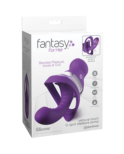 Pipedream Products Veloura Touch G-Spot Pleasure Pump with Suction and Vibration, Purple