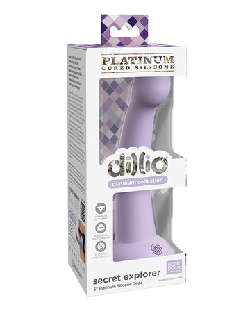 Pipedream Dillio Platinum 6" Secret Explorer Silicone Dildo - Purple