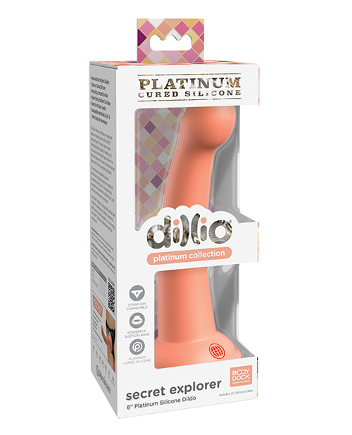 Pipedream Products Dillio Platinum Secret Explorer Dildo, 6" Platinum-Cured