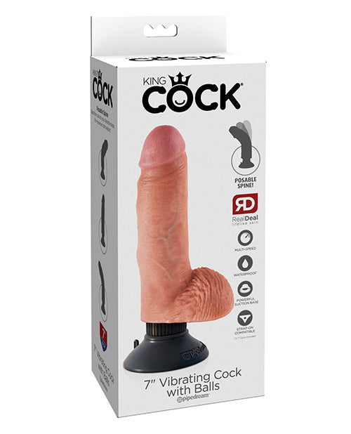 Pipedream Products 540621 King Realistic 7" Vibrator w/Balls