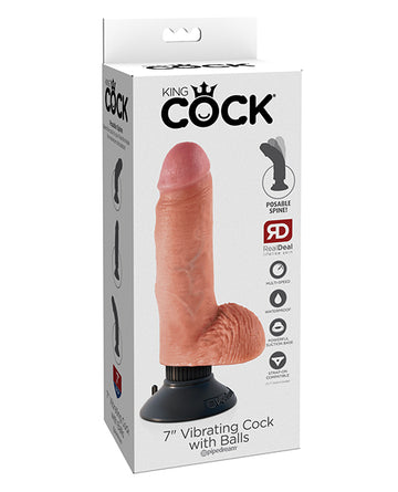 Pipedream Products 540621 King Realistic 7" Vibrator w/Balls