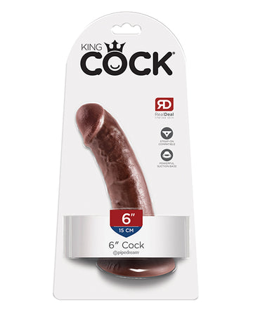 Pipedream Products 550129 King Cock 6" Dildo, Brown, Vibrating