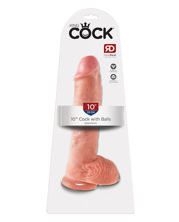 Pipedream Products 550921 King Cock 10" Cock w/Balls, Vibrating Ivory