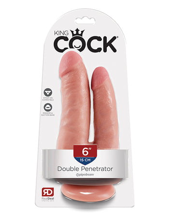 Pipedream Products 551221 King Cock Double Penetrator, Vibrating, PVC