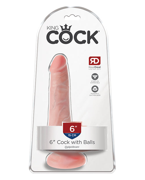 Pipedream Products 553121 King Cock 6" Dildo with Balls, Ivory