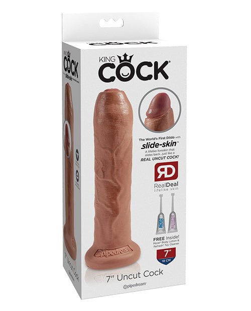 Pipedream Products 556122 King Cock Uncut Dildo, 7.5" L, PVC, Suction Cup