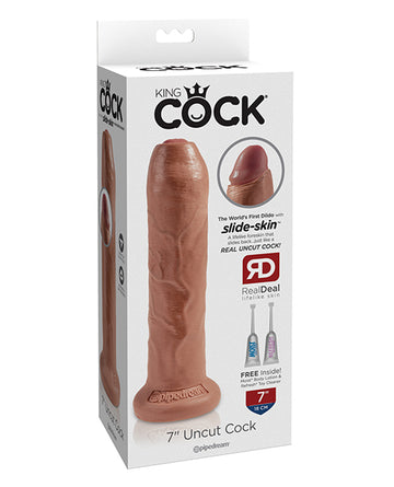 Pipedream Products 556122 King Cock Uncut Dildo, 7.5" L, PVC, Suction Cup