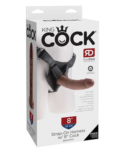 Pipedream Products 562329 King Cock Strap-On Harness w/8" Cock, Brown