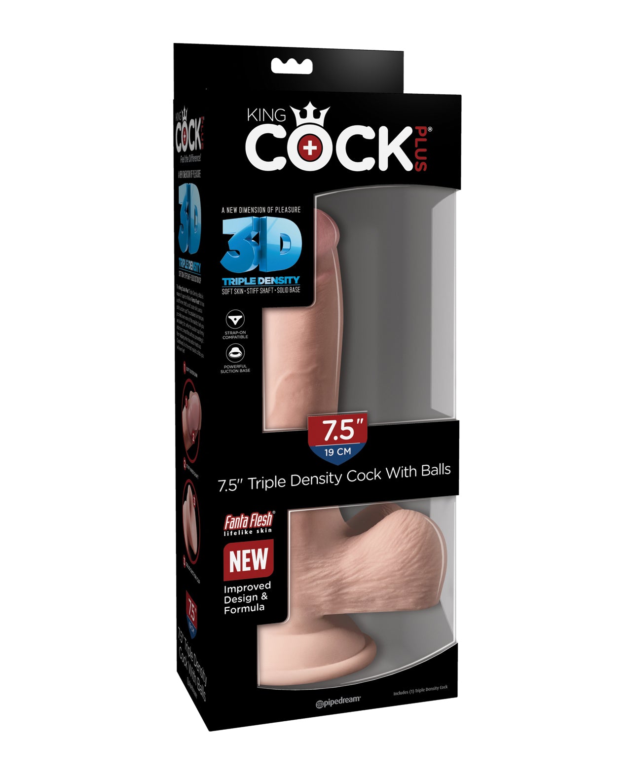 Pipedream Products 571821 Triple Density Dildo, 7.5 Inch, TPE