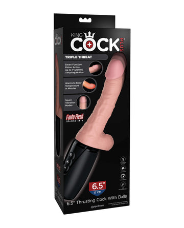 Pipedream Products 572821 King Cock Plus Thrusting, Warming & Vibrating, 6.5"