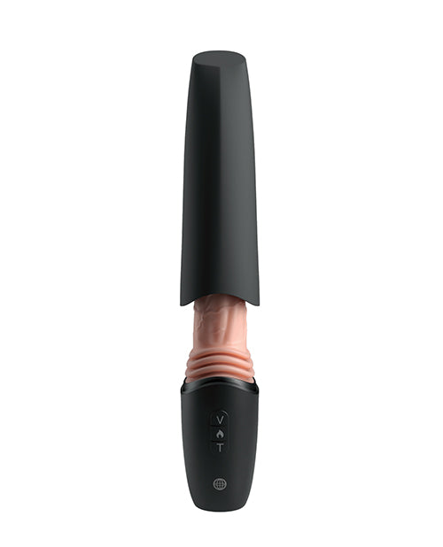 Pipedream Products King Cock Plus Thrusting Cock Pro Vibrator, Light Ivory, PD5740-21