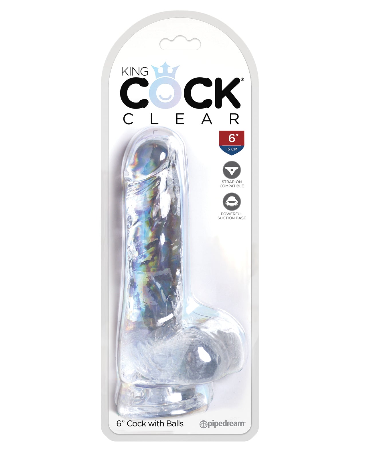 Pipedream Products 575220 King Cock Clear 6" Cock w/Balls, TPE