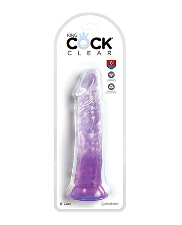 Pipedream King Cock Clear 8" Dildo, Purple