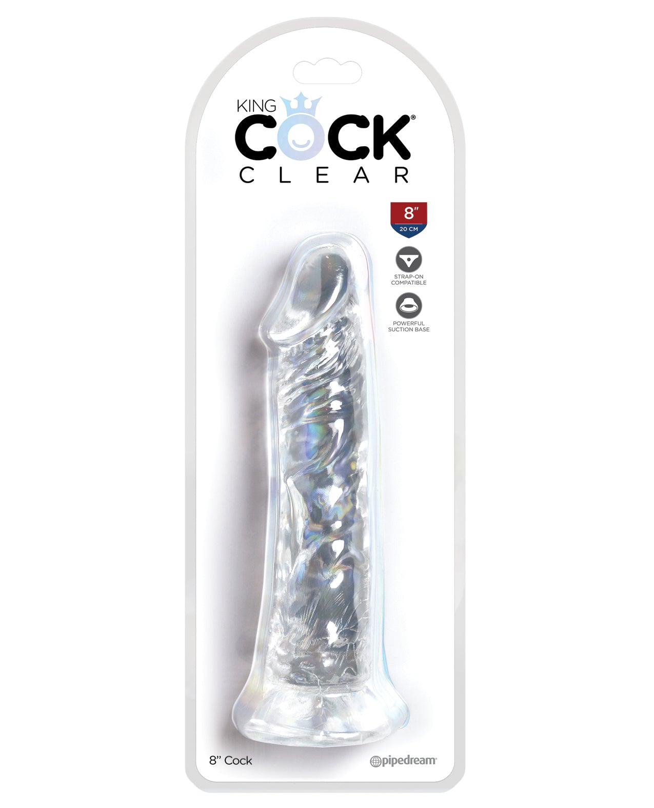 Pipedream Products 575720 King Cock Clear 8-Inch TPE Dildo with Suction Cup