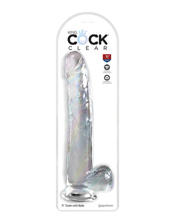 Pipedream Products PD5759-20 King Cock Clear 11" Cock w/Balls, TPE