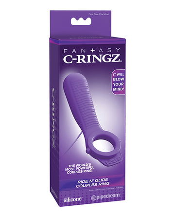 Pipedream Products 582412 Ride N' Glide Couples Ring, Purple Vibrator