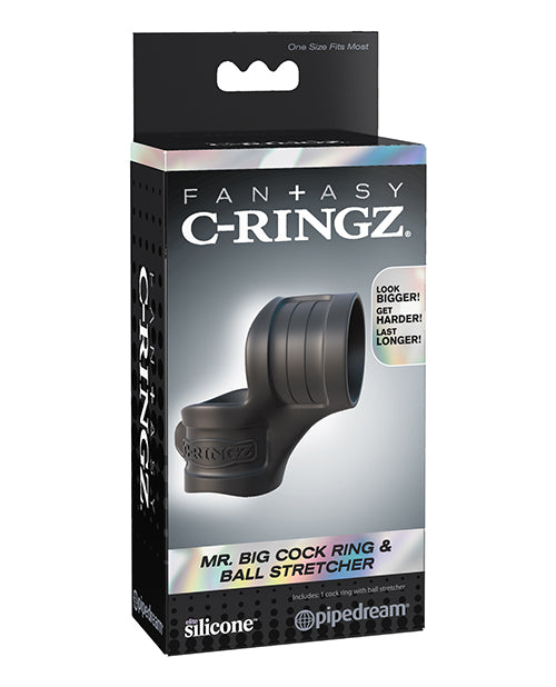 Pipedream Fantasy C-Ringz Mr. Big Cock Ring & Ball Stretcher, Elite Silicone