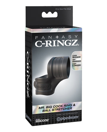 Pipedream Fantasy C-Ringz Mr. Big Cock Ring & Ball Stretcher, Elite Silicone