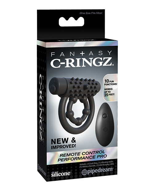 Pipedream Products 592323 Fantasy C-Ringz Remote Control Performance Pro, Black
