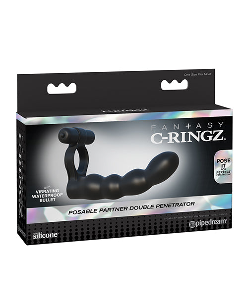Pipedream Products 593023 Fantasy C-Ringz Double Penetrator, Vibrating, Silicone