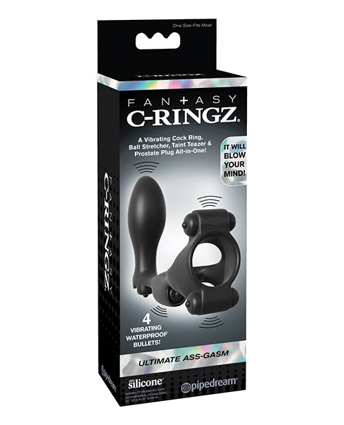 Pipedream Products 593223 Fantasy C-Ringz Vibrating Dual Plug, Black Silicone