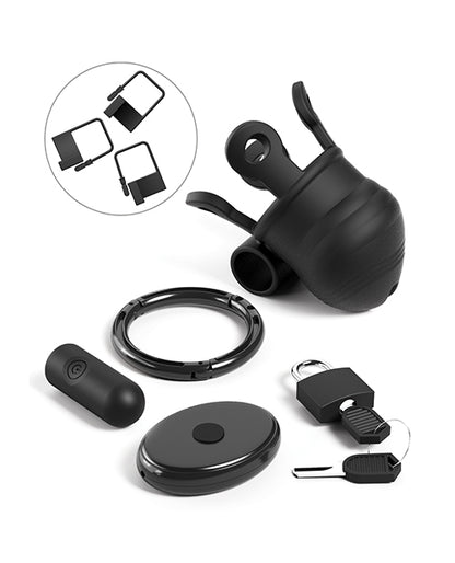 Pipedream Products ControlCore Trainer Remote-Controlled Vibrating C-Ringz — Black
