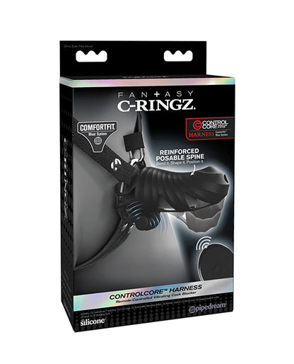 Pipedream Products Fantasy C-Ringz ControlCore Harness Remote-Controlled Vibrating Cage, Black