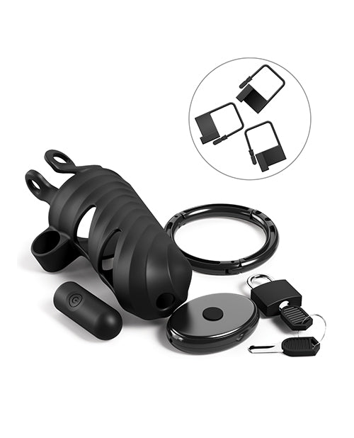 Pipedream Products Fantasy C-Ringz ControlCore Harness Remote-Controlled Vibrating Cage, Black