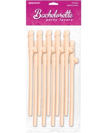 Pipedream Products 620301 Dicky Sipping Straws, Pack of 10