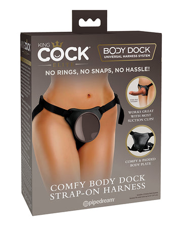 Pipedream Products BD10229 Comfy Body Dock Harness, Black, 3.4" Diameter