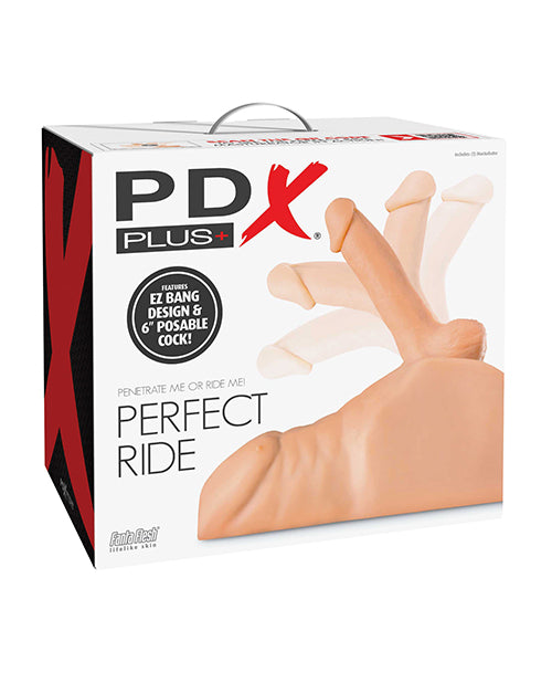 PDX Plus Perfect Ride Masturbator, 6" Posable Cock, Fanta Flesh®