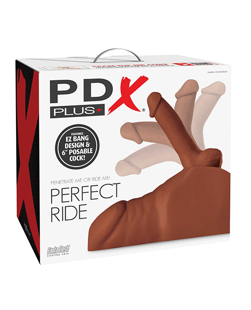 PDX Brands RD186-29 Perfect Ride Masturbator, Brown, 6" Posable Cock, 10 lb.