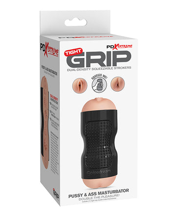 Pipedream Extreme Toyz Tight Grip Dual Density Squeezable Stroker, Ivory
