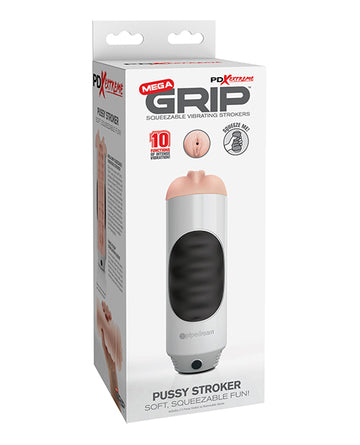 Pipedream Mega Grip Squeezable Vibrating Stroker RD 292, 10 Patterns
