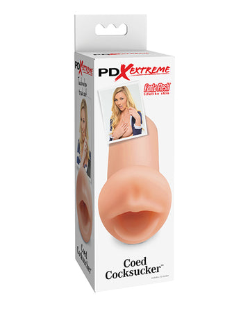 PDX Brands RD424 Pipedream Coed Cocksucker, 4.9 in L, TPR, Ivory