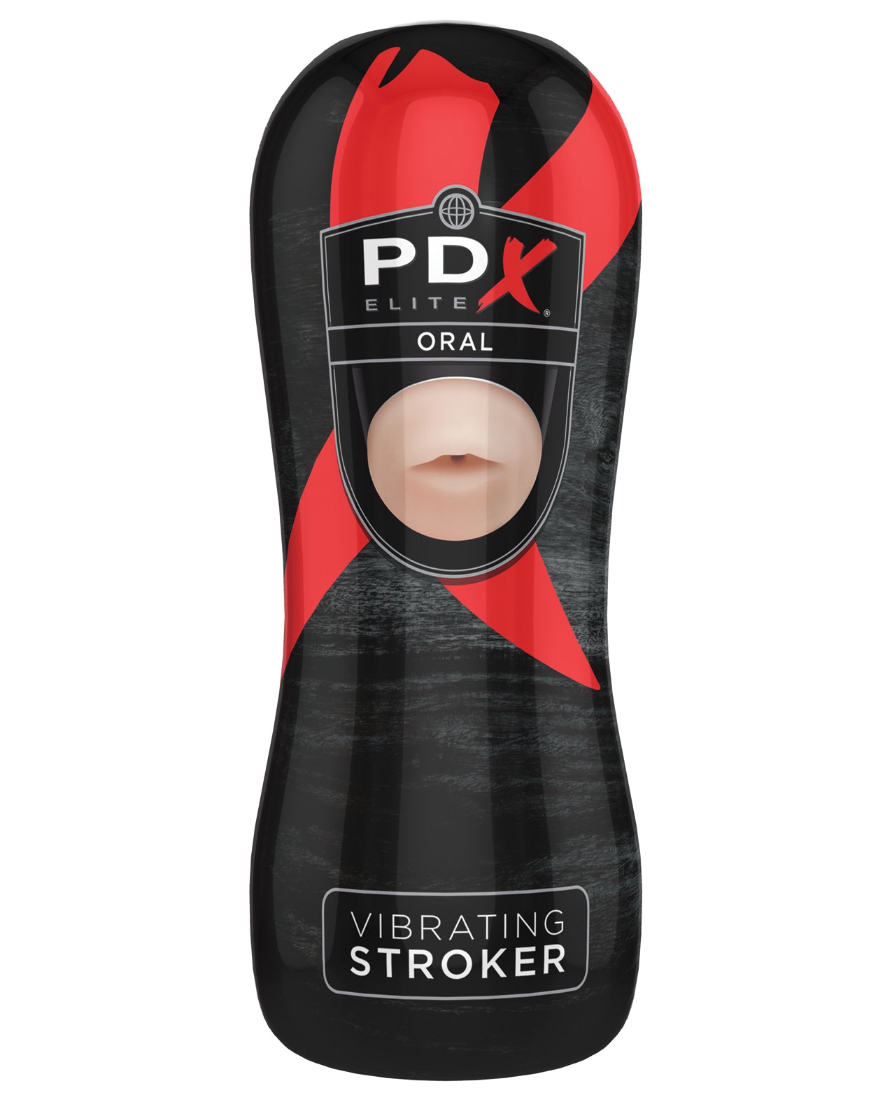 PDX Brands RD523 Elite Vibrating Stroker, Oral TPE Ivory 6.5in